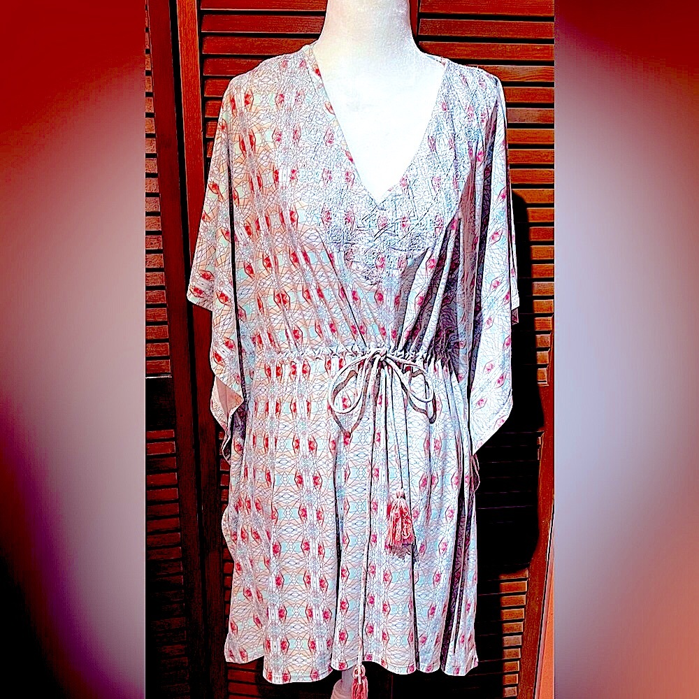 Cabana Life Caftan Drawstring Cover-Up
